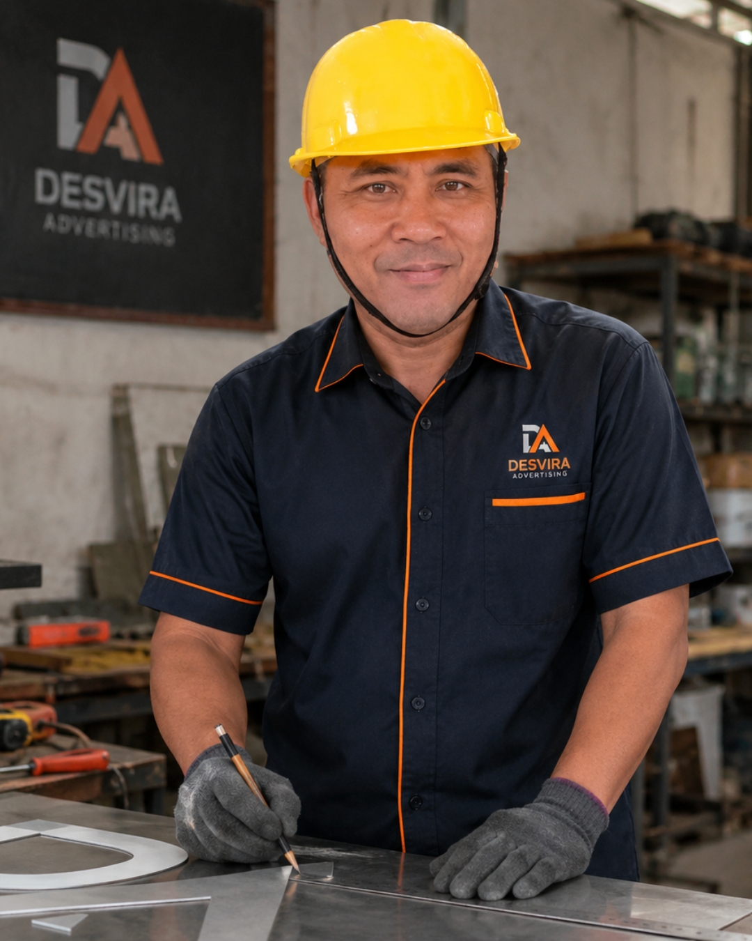 Owner Desvira Advertising, spesialis pembuatan huruf timbul dan neon box